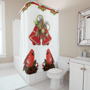 Shower Curtain Christmas Birds