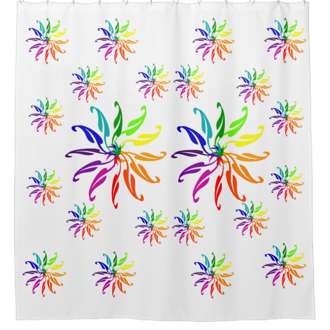 Shower Curtain - Color Wheel Leaves (Front)