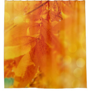 Shower Curtain Colored Autumn Glow Leafs