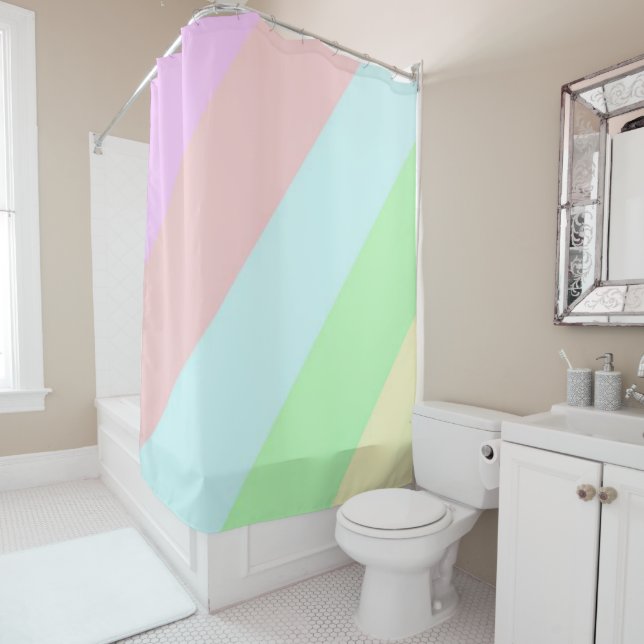 Shower Curtain Colorful Pastel (In Situ)