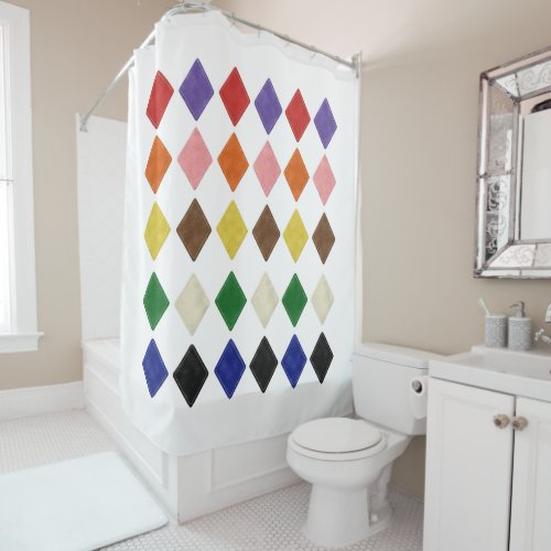 Shower Curtain Colorful Triangular 