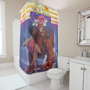 Shower Curtain Country Line Dancing Floral