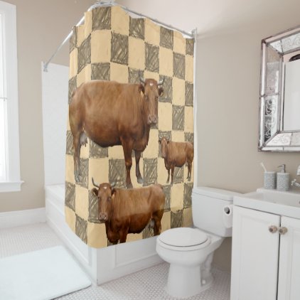 Shower curtain cows