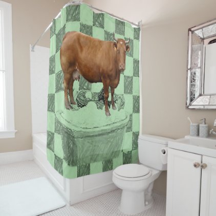 Shower curtain cows