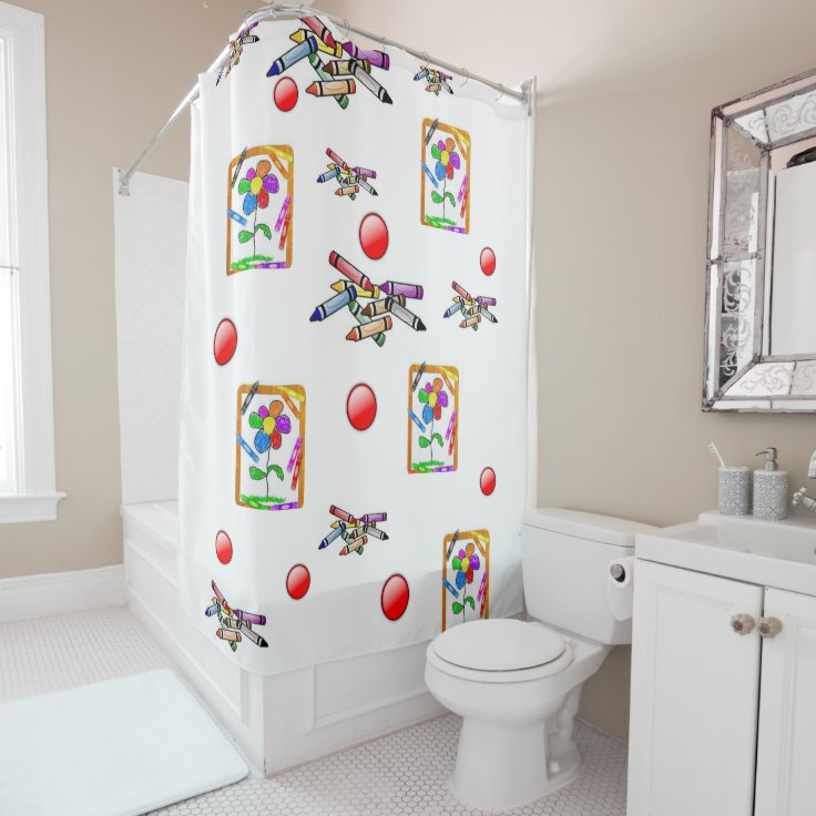 Shower curtain Crayons Zazzle