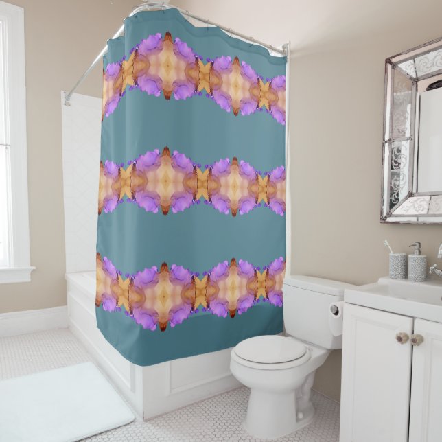 Shower Curtain Design Mandala Stripes (In Situ)