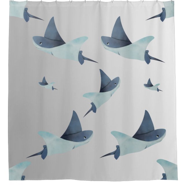 Shower Curtain "Elegant Stingray Shower Curtain  (Front)