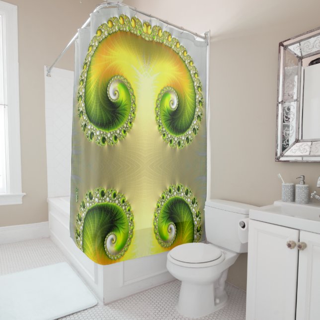 shower curtain - F849 "Lime Sky" 2 (In Situ)