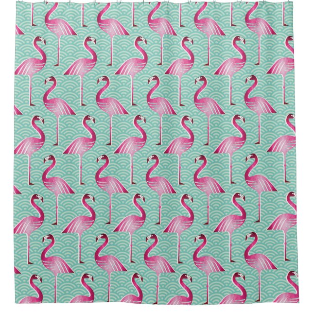 Shower Curtain/Flamingos Curtain (Front)