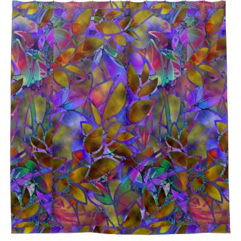 Shower Curtain Floral Abstract Stained Glass by Medusa81 at Zazzle