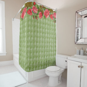 Shower Curtain Floral Green
