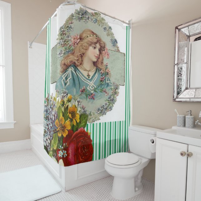 Shower Curtain Floral Victorian (In Situ)