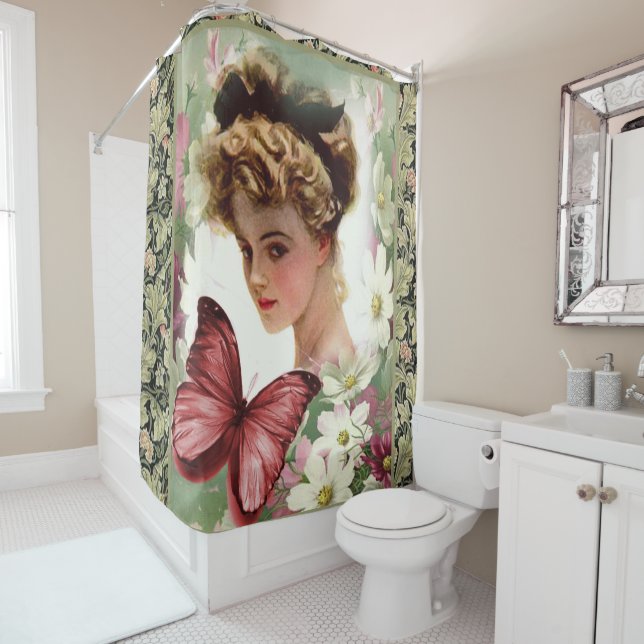 Shower Curtain Floral Victorian (In Situ)