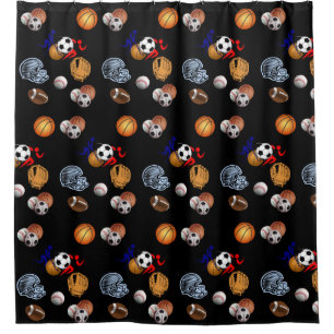 Shower curtain football sports