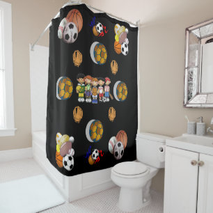 Shower curtain football sports