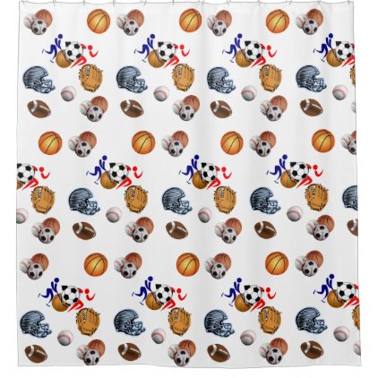 Shower curtain football sports