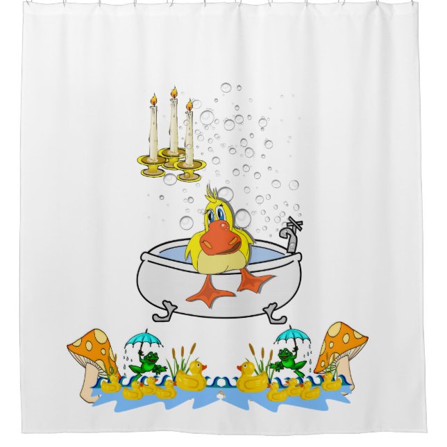 Shower Curtain Frog Ducks  (Front)