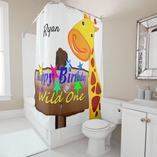 Shower Curtain Giraffe (In Situ)