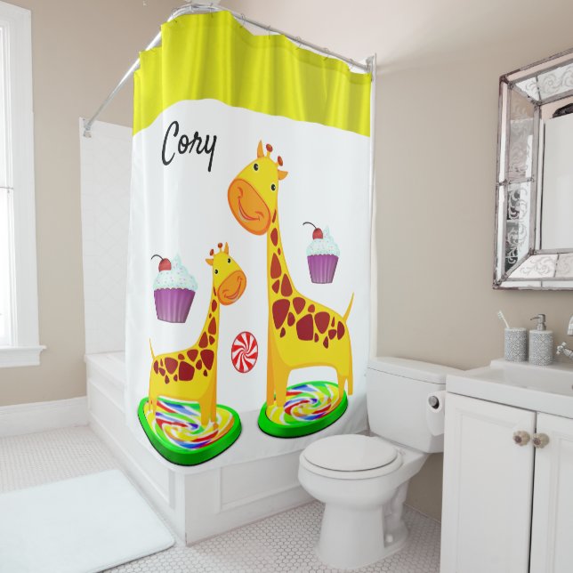 Shower Curtain Giraffe (In Situ)