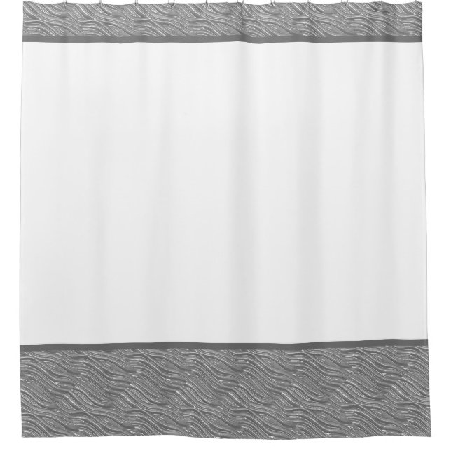 Shower Curtain Gray and  White (Front)