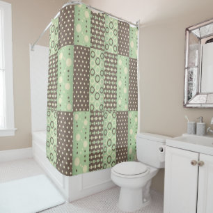 Shower Curtain Green Brown