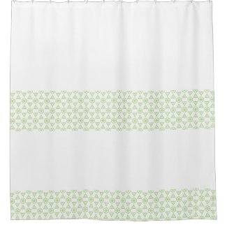 Shower Curtain - Green Hexagon Pattern Stripes