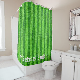 Shower Curtain Green Stripe