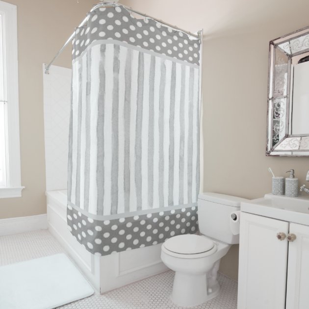 Shower Curtain Grey White Stripe Zazzle   Shower Curtain Grey White Stripe R64c7771a197947f089e9fb7f6c9d5901 6evm9 630 