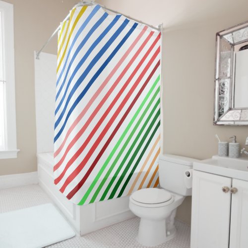 Shower Curtain _ Groups of Colored Lines