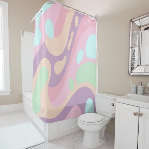 Shower Curtain Happy Colorful Pastel