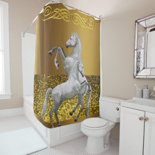 Shower Curtain Horse (In Situ)