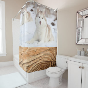 Shower Curtain Husky Wood