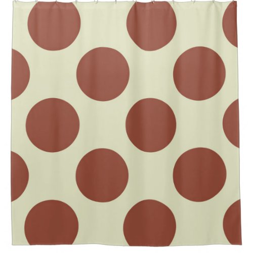 Shower Curtain large Circles Dots brown green