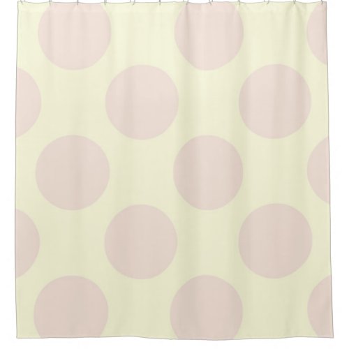 Shower Curtain large Circles Dots pink cream