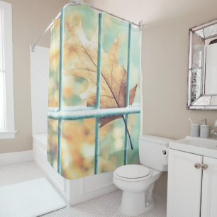 Shower Curtain Leaves Green
