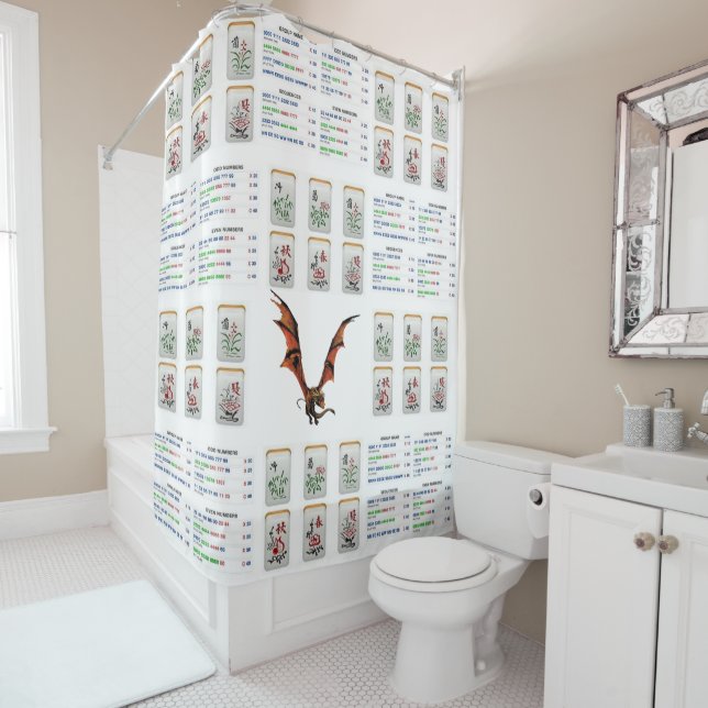 Shower Curtain Mahjong Dragon (In Situ)