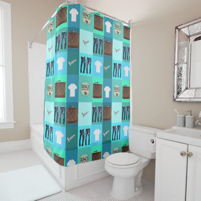 Shower Curtain, Men's Bathroom Curtain (In Situ)