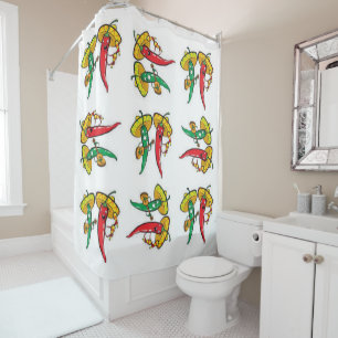 Shower Curtain Mexican Red Peppers