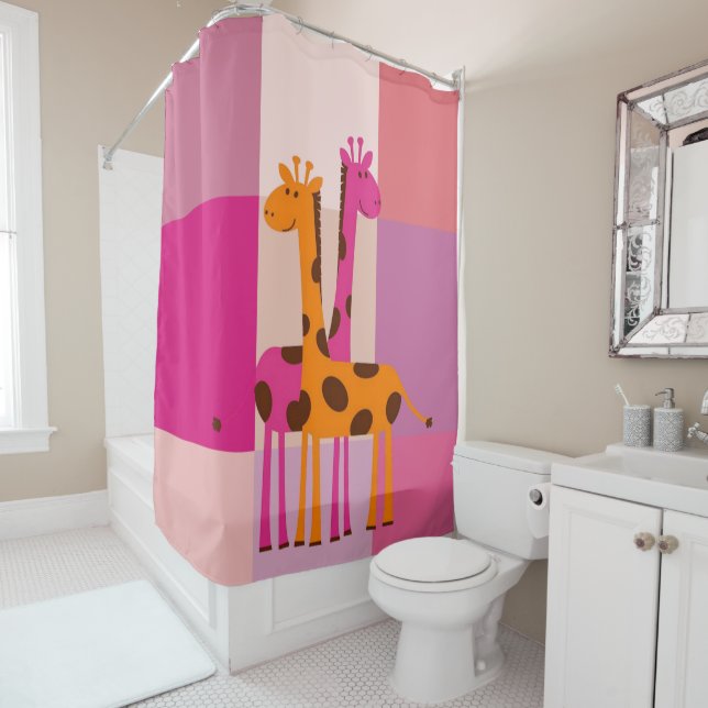 Shower Curtain Mother's Day Giraffe (In Situ)