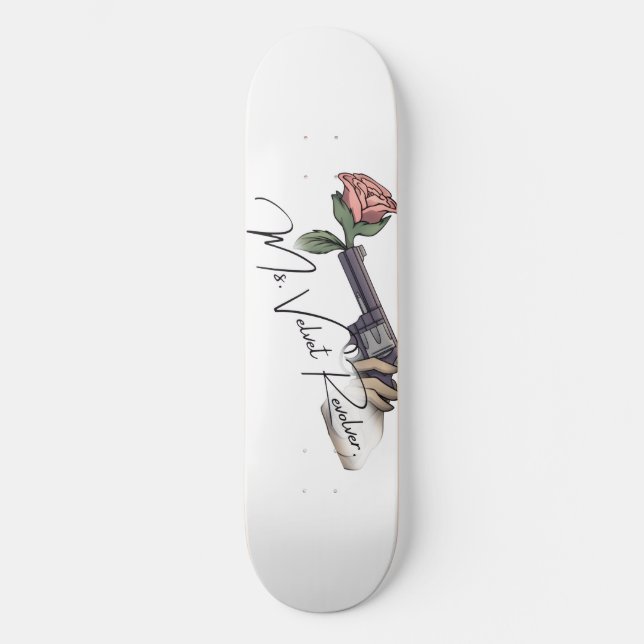 Shower Curtain- Ms. Velvet Revolver Skateboard (Front)