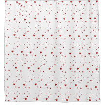 Shower Curtain, None-Little red hearts-Home Decor