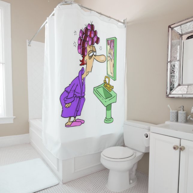 Shower Curtain Old Lady Funny (In Situ)