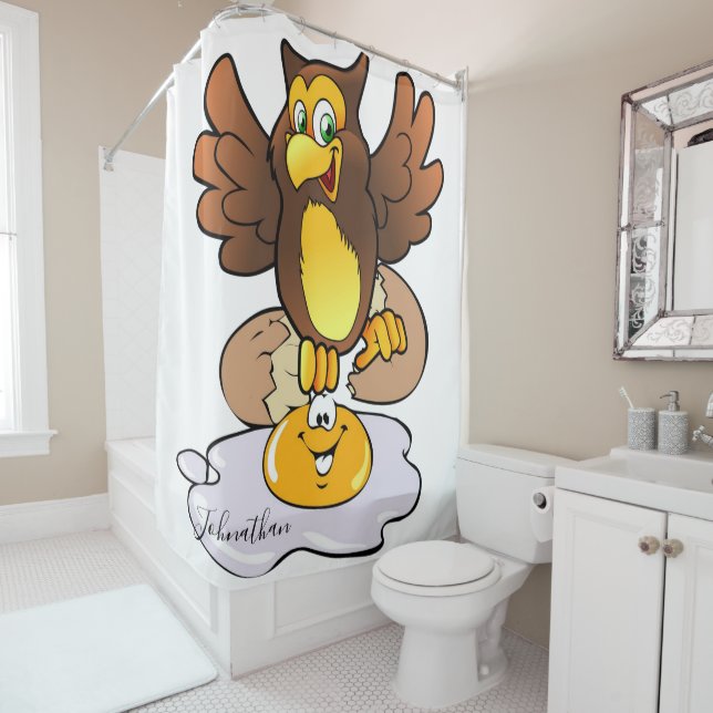 Shower Curtain Owl Egg (In Situ)