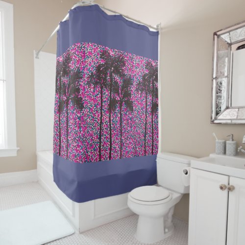 Shower Curtain _ Palm Tree Silhouettes v2