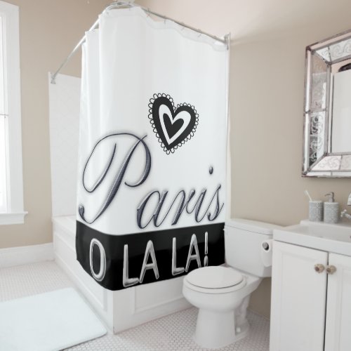 Shower Curtain Paris o la la France 