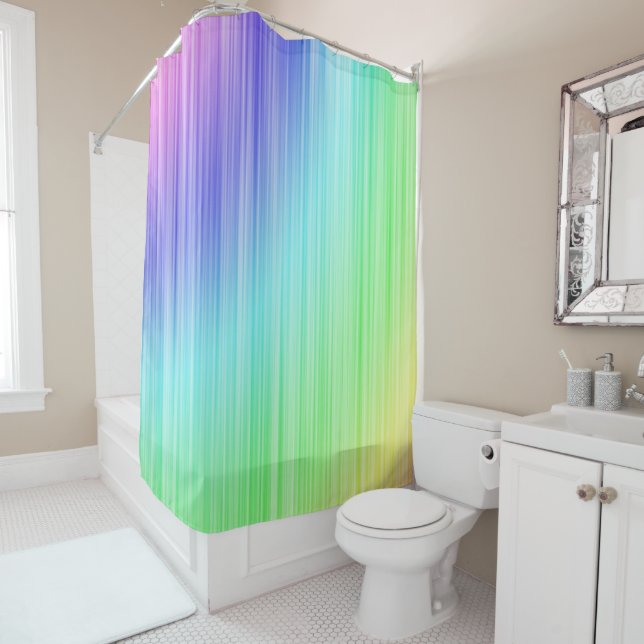 Shower Curtain Pastel Colorful (In Situ)