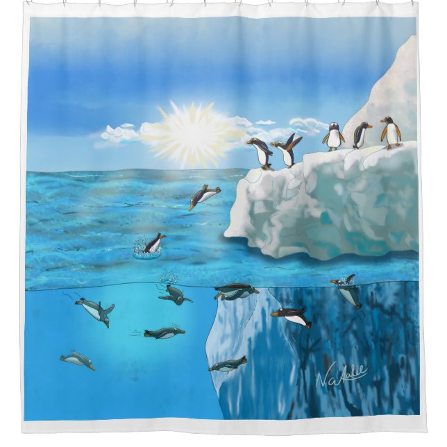 shower curtain penguin (Front)