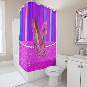 Shower Curtain Pink Heels
