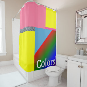 Shower Curtain Plain Colorful Bright Colors