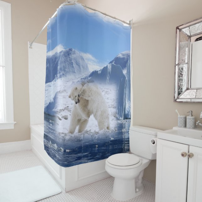 Shower Curtain Polar Bear (In Situ)